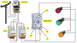 How to Connect Electric Diagram Timer Operation with pilot lamp [upl. by Enyrehtac629]