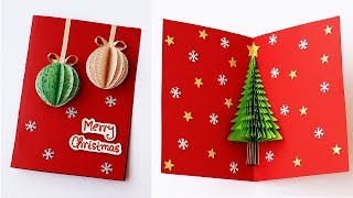 3D Christmas Pop Up Card  How To Make Christmas Tree Greeting Card [upl. by Naggem]