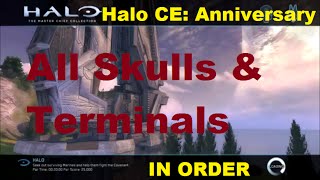 Halo CEA  All Skulls and Terminals in Order [upl. by Eiruam124]