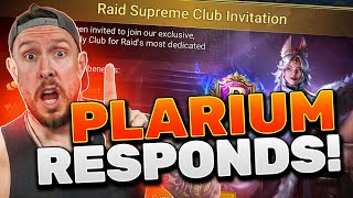 PLARIUM RESPONDS to quotSUPREME CLUBquot CONCERNS [upl. by Lelah]