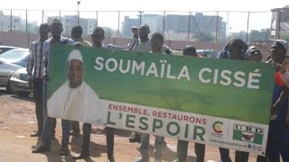 Cisse supporters react to Mali election results [upl. by Koffler]