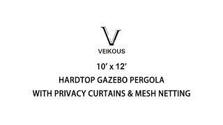 Veikous 10 X 12 Hardtop Gazebo Pergola [upl. by Kinemod]