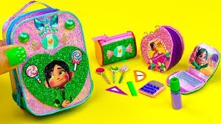 DIY Miniature Wreck It Ralph School Supplies  Backpack Pencil Case and More [upl. by Tedman]