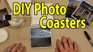 DIY Photo Coasters Make A Great Gift Idea  From Goodwill [upl. by Saint]