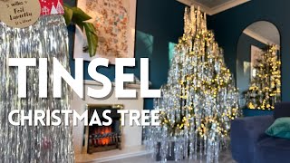 Christmas Tree Decorating with Lametta Tinsel  inspired by Pinterest [upl. by Neimad468]