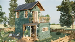 Charming Tiny House Tour Cozy Traditional Design with Loft 226 Sqft  21 Sqm [upl. by Eynenihc517]