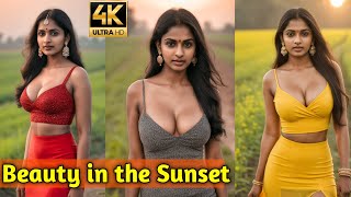 4K AI Lookbook HOT Girl showing her BEAUTY during sunset  Maya Nagar Photoshoot and Modelling [upl. by Constant]