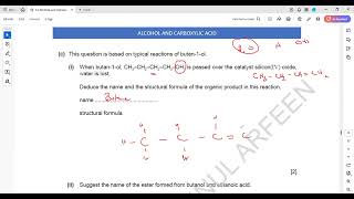 Alcohols and Carboxylic Acid Cambridge IGCSE O level Chemistry Structure 2 to 3 Lesson 66 part e [upl. by Ravert252]