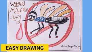 How to Draw mosquito  Step by Step Tutorial  world malaria day 2021  mosquito drawing with colour [upl. by Apps126]