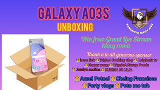 UNBOXING SAMSUNG GALAXY AO3S [upl. by Notreve]