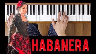 Habanera Carmen  Bizet Easy Piano Tutorial [upl. by Quennie326]