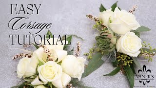 Easy Corsage Tutorial  AHNERS FLORIST [upl. by Meyers]