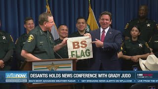 Gov DeSantis hosts news conference with Sheriff Grady Judd in Winter Haven [upl. by Okiman]