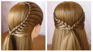 Coiffure avec tresse ♡ Coiffure pour tous les jours pour lecolecollegetravail ♡ facile à faire [upl. by Eidac]