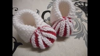 tuto tricot chaussons citrouille 2 couleurs [upl. by Inram]