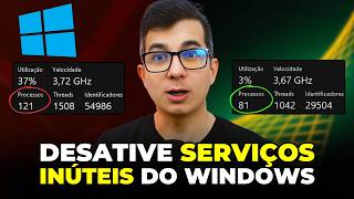 Desative esses SERVIÇOS INÚTEIS e Libere CPU e RAM no Windows 1011 PC Mais Rápido Passo a Passo [upl. by Matuag662]