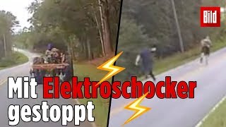 Polizist tasert TraktorDieb bei Fluchtversuch [upl. by Rashida]