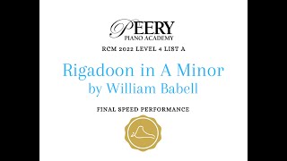 Rigadoon in A Minor by William Babell RCM Level 4 List A 2022 Celebration Series [upl. by Airotal]