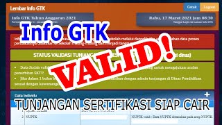 INFO GTK SUDAH VALID TUNJANGAN SERTIFIKASI GURU SIAP CAIR INI CARA MENGECEKNYA [upl. by Ddene804]