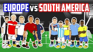 ⚽️EUROPE vs SOUTH AMERICA⚽️ 5aside feat Ronaldo Haaland Messi Mbappe and more Frontmen 511 [upl. by Ailina229]