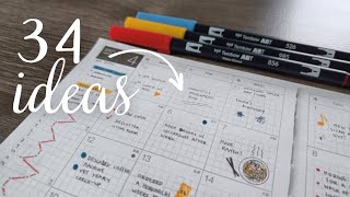 34 Ways to Use the Monthly Pages of Your Planner  bonus sidebar ideas [upl. by Merow]