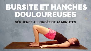 10 minutes dexercices allongés pour la bursite et douleur de hanches  Yoga bursite et hanches [upl. by Anemij724]