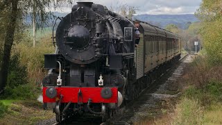 DRAMATIC BALDWIN S160 USATC 6046 ASCENDS FROM BRADNOP TO APESFORD CHURNET VALLEY RAILWAY 211023 [upl. by Saidee]