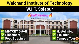 Walchand Institute of technology solapur Review🔥 Wit Solapur Review Cutoff Placement Fees Hostel [upl. by Anuaf773]