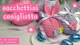 TUTORIAL🐰🐰 SACCHETTINI CONIGLIETTO🐰🐰 PORTACIOCCOLATINI TUTORIAL PASQUA UNCINETTO EASTER RABBIT [upl. by Amekahs]