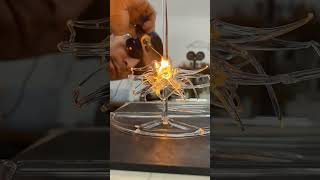 Making a flower sculpture out of glass [upl. by Reggis]