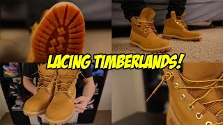 HOW TO LACE YOUR TIMBERLAND BOOTS [upl. by Ahsilat998]