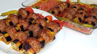 Şişte Patlıcan Kebap Nasıl Yapılır 😋 Köfteli Patlıcan Kebabı Fırın Yemekleri Nefis Yemek Tarifleri [upl. by Keyes]