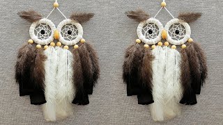 DIY como hacer un ATRAPASUEÑOS de BÚHO  DIY Owl Dreamcatcher [upl. by Elocin]