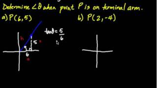 Finding the Angle based on point on terminal arm [upl. by Mick97]