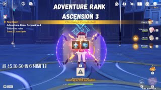 Adventure Rank Ascension 3 in 6 minutes  Ascension Quest 3  Genshin Impact [upl. by Nidia605]