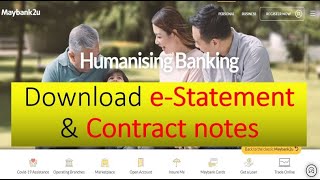 Maybank Online Stocks E Statement download amp setting [upl. by Eneryc710]