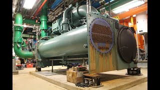 Centrifugal Chiller Maintenance Punching Condenser Tubes On A Chiller Industrial Refrigeration [upl. by Cutcheon954]