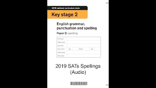 KS2 SATs 2019 Spellings [upl. by Yuri]