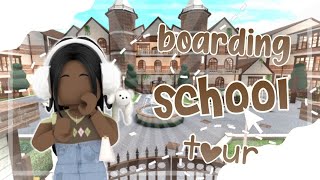 Bloxburg Modern Boarding High School Tour 3M [upl. by Tima110]