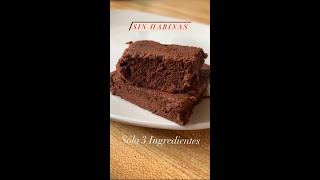 BROWNIE SIN HARINAS  SÓLO 3 INGREDIENTES Sin Horno 😱 [upl. by Hallette]