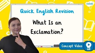 What Is an Exclamation  KS2 English Concept for Kids [upl. by Nuyh]