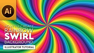 Create Rainbow Colored Swirl Twisting Background in Adobe Illustrator [upl. by Sev]