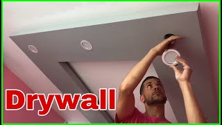 How to make a floating ceiling in Gypsum Board with led lights [upl. by Yedoc]