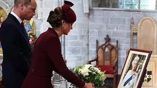 William and Kate show their respects to Queen Elizabeth at St Davids Cathedral [upl. by Durstin]