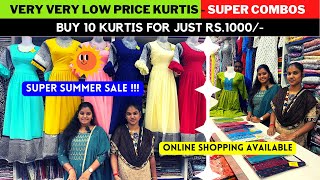 Very Very Low Price Kurtis Combo 10 Kurtis Rs1000  Hanishkas Lifestyle  Priya just now fashion [upl. by Neellok]