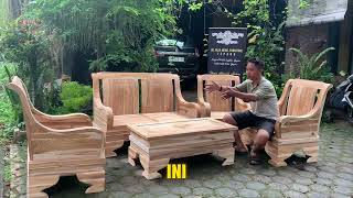 Kursi Tamu Kayu Jati 1 jutaan model semut jati Harga pengrajin lho murah siap cod pastinya [upl. by Maleeny]