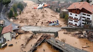 5 minutes ago in France Floods and landslides buried one village in Isère [upl. by Elaweda]