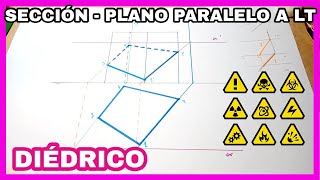 DIÉDRICO  sección prisma recto⏸ con plano paralelo a LT🥴 [upl. by Bink]