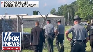 New video shows chaotic police response after Trump shooting [upl. by Brinn231]