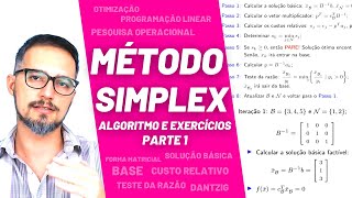 Método Simplex Algoritmo e Exercícios  Vídeo 13 Programação Linear Otimização UFSCar [upl. by Ardek]